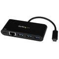 StarTech.com 3 Port USB-C Hub with Gigabit Ethernet & 60W Power Delivery Passthrough Laptop Charging - USB-C to 3x USB-A (USB 3.0 SuperSpeed 5Gbps) - USB 3.2 Gen 1 Type-C Adapter Hub