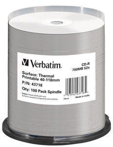 Verbatim CD-R Thermal Printable No ID Brand