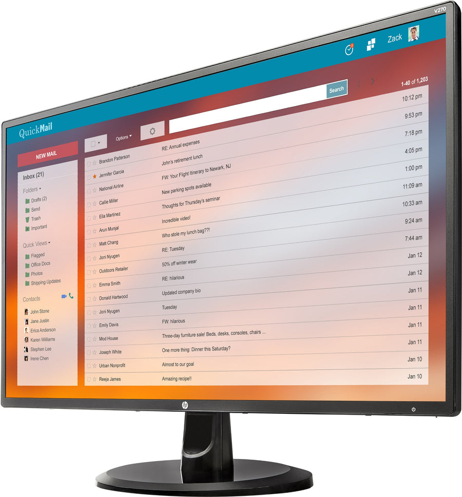 HP V270 computer monitor 68.6 cm (27") 1920 x 1080 pixels Full HD LED Black