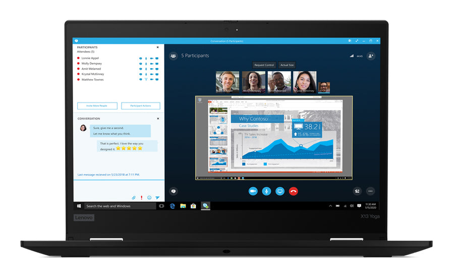 Lenovo ThinkPad X13 Yoga Gen 1 Intel® Core™ i7 i7-10510U Hybrid (2-in-1) 33.8 cm (13.3") Touchscreen Full HD 16 GB DDR4-SDRAM 512 GB SSD Wi-Fi 6 (802.11ax) Windows 10 Pro UK English Black