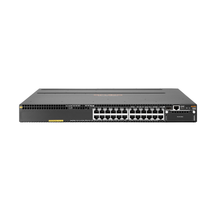 HPE Aruba Networking Aruba 3810M 24G PoE+ 1-slot Managed L3 Gigabit Ethernet (10/100/1000) Power over Ethernet (PoE) 1U Black