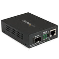 StarTech.com Multi-Mode (MM) / Single Mode (SM) Fiber Media Converter for 10/100/1000 Networks, Standalone Gigabit Ethernet to Fiber Converter, Open SFP Slot - TAA