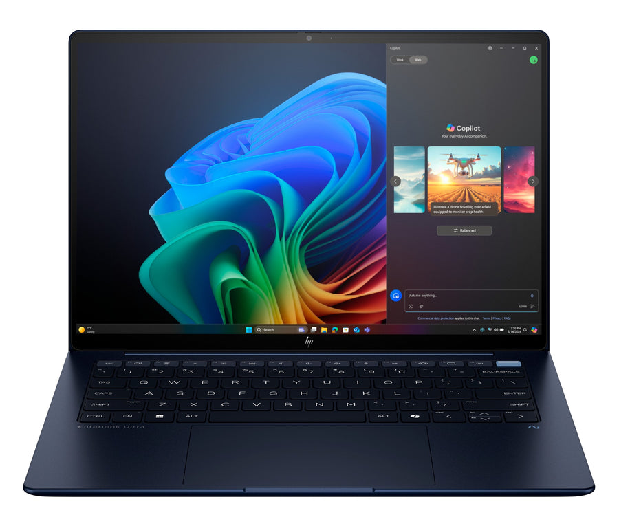 HP EliteBook Ultra G1i Next Gen AI PC Copilot+ PC Intel Core Ultra 5 228V Laptop 35.6 cm (14") Touchscreen 2.8K 32 GB LPDDR5x-SDRAM 256 GB SSD Wi-Fi 7 (802.11be) Windows 11 Home Blue