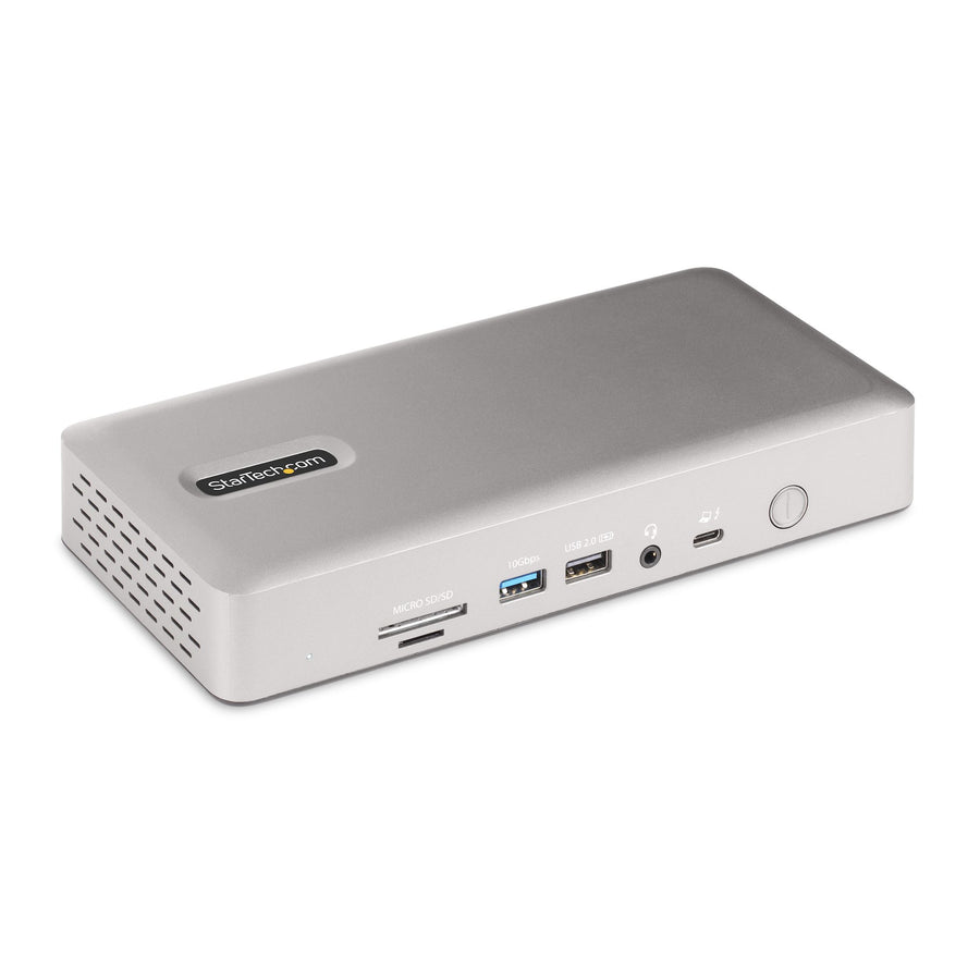 StarTech.com Universal USB4 & Thunderbolt 4 Docking Station, Quad Display on Windows, Dual Display on MacBook, HDMI DP Dock with 100W Laptop Charging