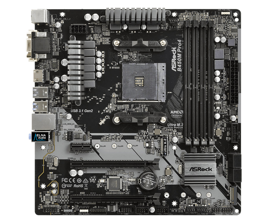 Asrock B450M Pro4 AMD B450 Socket AM4 micro ATX
