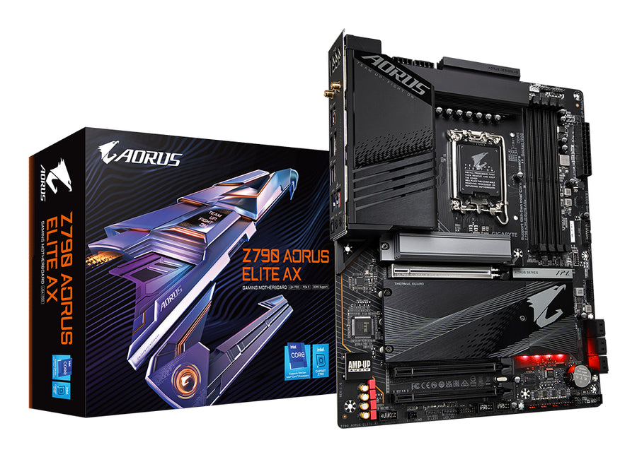 GIGABYTE Z790 AORUS ELITE AX Motherboard - Supports Intel Core 14th CPUs, 16*+2+1 Phases Digital VRM, up to 7600MHz DDR5 (OC), 4xPCIe 4.0 M.2, Wi-Fi 6E, 2.5GbE LAN, USB 3.2 Gen 2x2