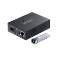 StarTech.com Single-Mode (SM) LC Fiber Media Converter for 10/100/1000 Networks, Standalone Gigabit Ethernet to Fiber Converter, 20km - TAA