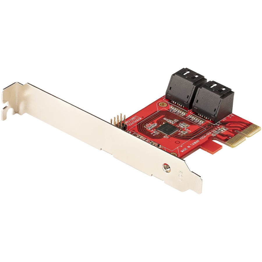 StarTech.com SATA PCIe Card - 4 Port PCIe SATA Expansion Card - 6Gbps - Low/Full Profile - Stacked SATA Connectors - ASM1164 Non-Raid - PCI Express to SATA Converter - TAA