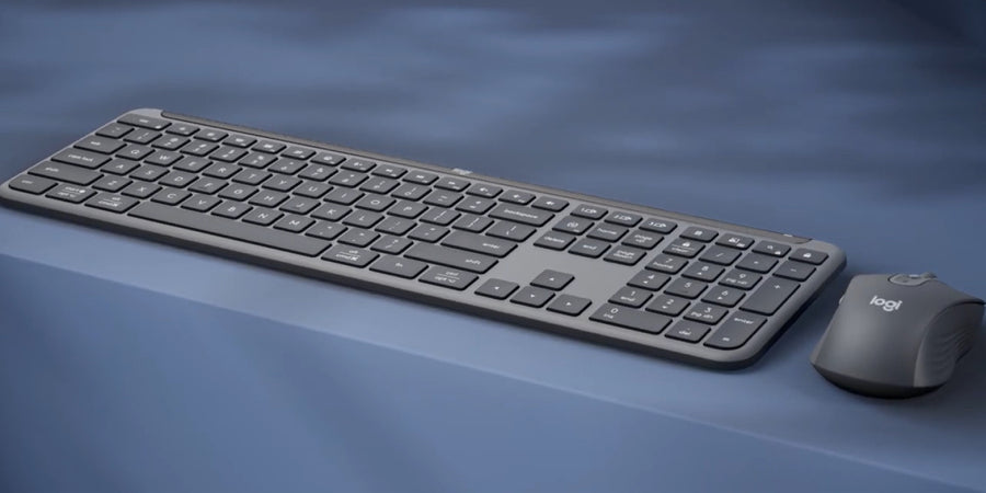 Logitech Signature Slim Combo MK950 keyboard Mouse included Office RF Wireless + Bluetooth QWERTY Spanish Graphite