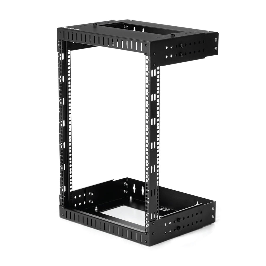 StarTech.com 2-Post 15U Heavy-Duty Wall Mount Network Rack, 19" Open Frame Server Rack with Adjustable Depth, Wall Mount Data Rack for IT / AV / Patch Panel / Computer Equipment - Cage Nuts and Screws Included