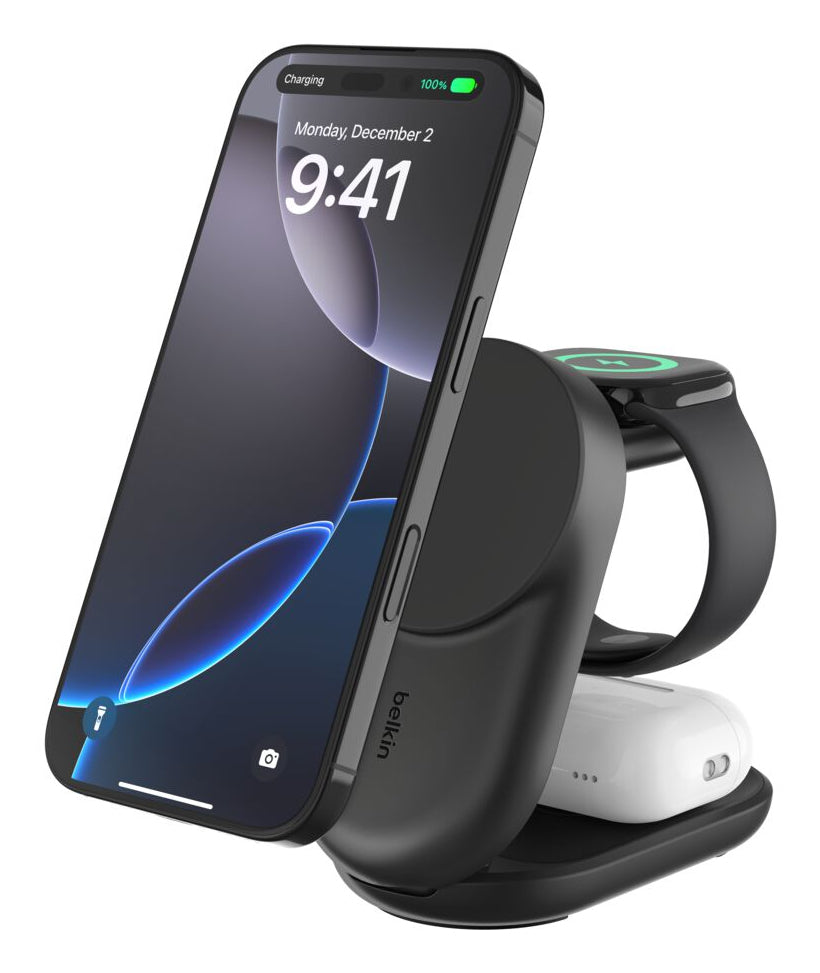 Belkin Qi2 Fitness tracker, Headphones, Smartphone, Smartwatch Black USB Wireless charging Fast charging Indoor