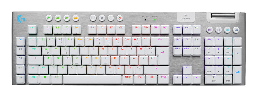 Logitech G 920-012686 keyboard Gaming RF Wireless + Bluetooth QWERTZ German White