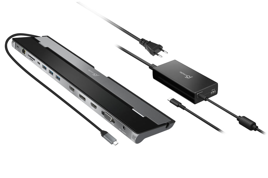 j5create JCD543P USB-C™ Triple Display Docking Station with 100W PD Adapter