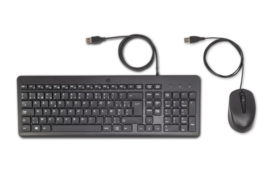 HP 150 Wired Mouse and keyboard Mouse included Home/Office USB AZERTY Belgian Black