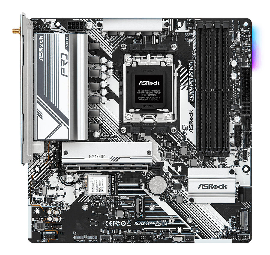 Asrock A620M Pro RS WiFi AMD A620 Socket AM5 micro ATX