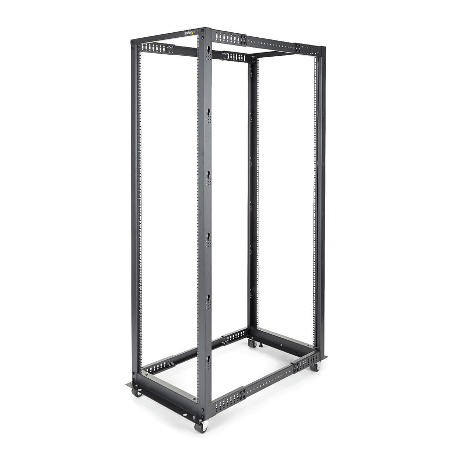 StarTech.com 42U 4-Post Server Rack, 19in Open Frame Rack with 40in (101cm) Mounting Depth and 1323lb (600kg) Weight Capacity, Mobile or Floor Mount IT Rack