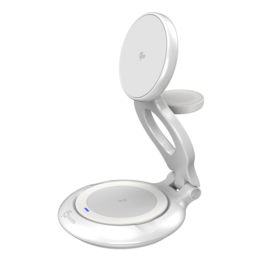 j5create Qi2 3-in-1 Magnetic Foldable Wireless Charging Station