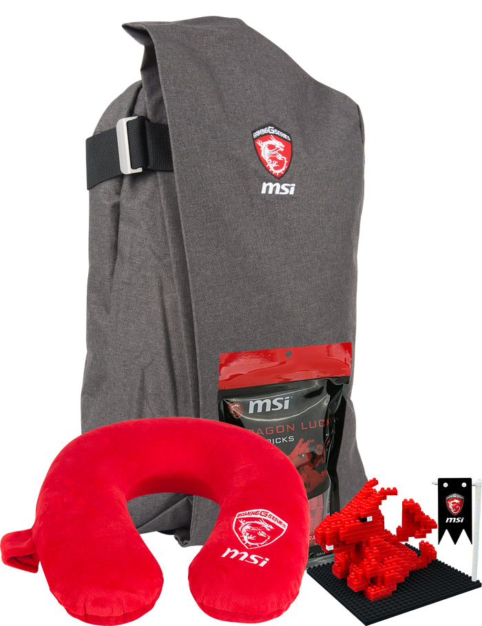 MSI Dragon Fever Summer GS Series 43.2 cm (17") Backpack case Grey, Red