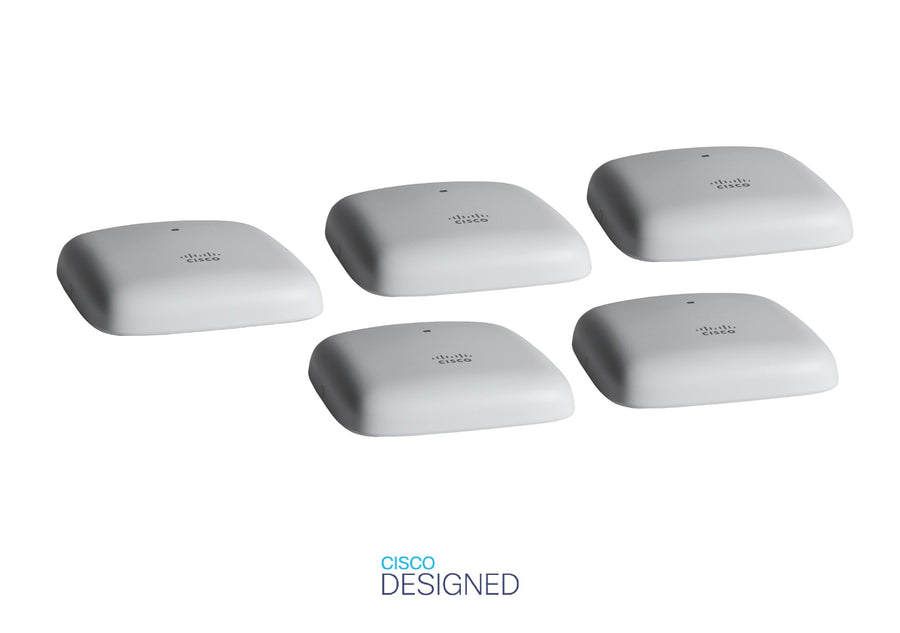 Cisco Business 140AC 802.11ac 2x2 Wave 2 Access Point 1 GbE Port - Ceiling Mount - 5 Pack Bundle, Limited Lifetime Protection (5-CBW140AC-E)