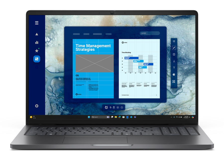 DELL Pro 16 PC16250 Intel Core Ultra 5 225U Laptop 40.6 cm (16") Full HD+ 16 GB DDR5-SDRAM 512 GB SSD Wi-Fi 6E (802.11ax) Windows 11 Pro Black UK English