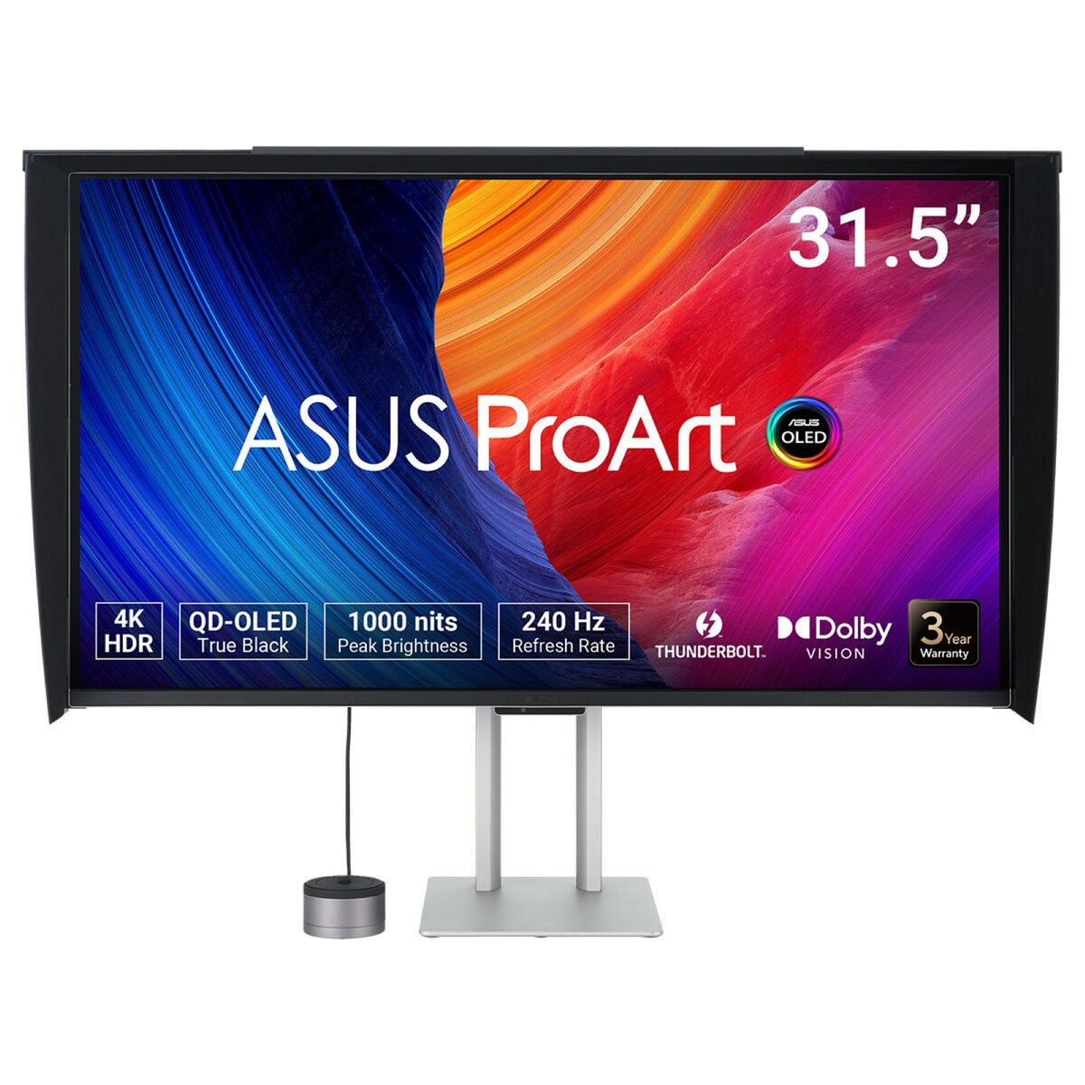 ASUS ProArt OLED PA32UCDMR-K computer monitor 80 cm (31.5") 3840 x 2160 pixels 4K Ultra HD QD-OLED Black, Silver