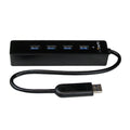 StarTech.com 4 Port Portable SuperSpeed USB 3.0 Hub with Built-in Cable - 5Gbps