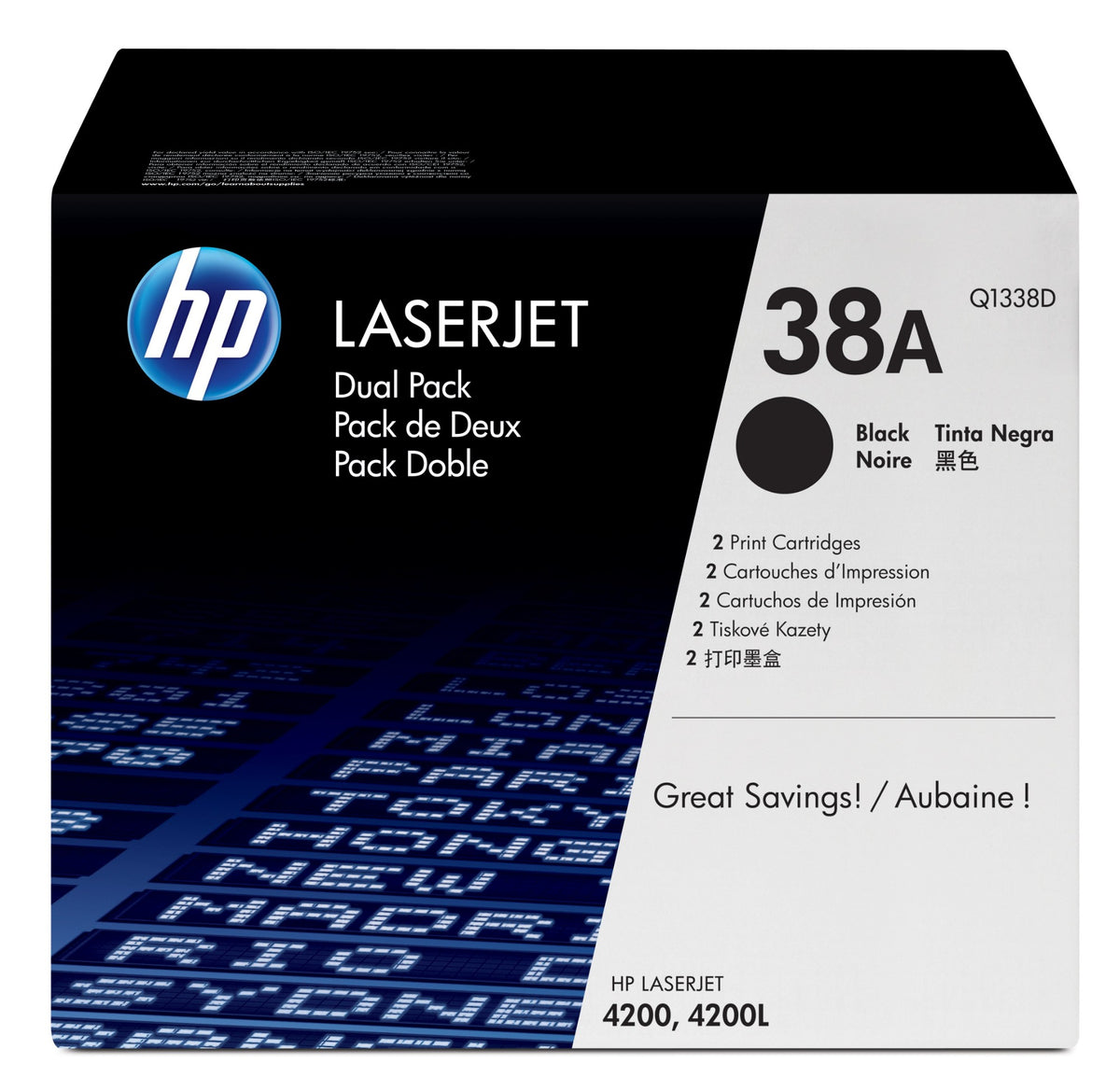HP Q1338D/38D Toner cartridge black twin pack, 2x12K pages/5% Pack=2 for HP LaserJet 4200