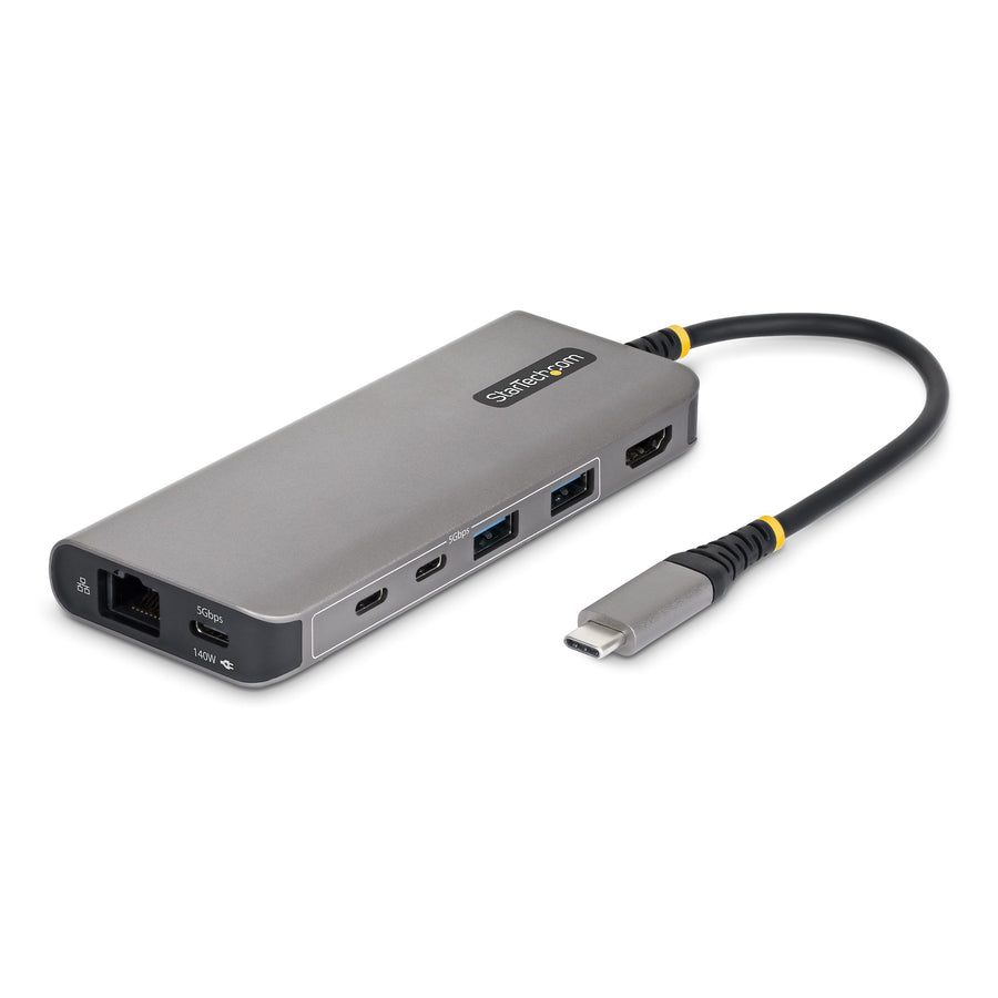 StarTech.com USB-C to HDMI Multiport Adapter with 140W PD Charging, 4K 60Hz, 5-Port USB 5Gbps Hub, GbE, Type-C Mini Dock for MacBook / Dell / Thinkpad / HP