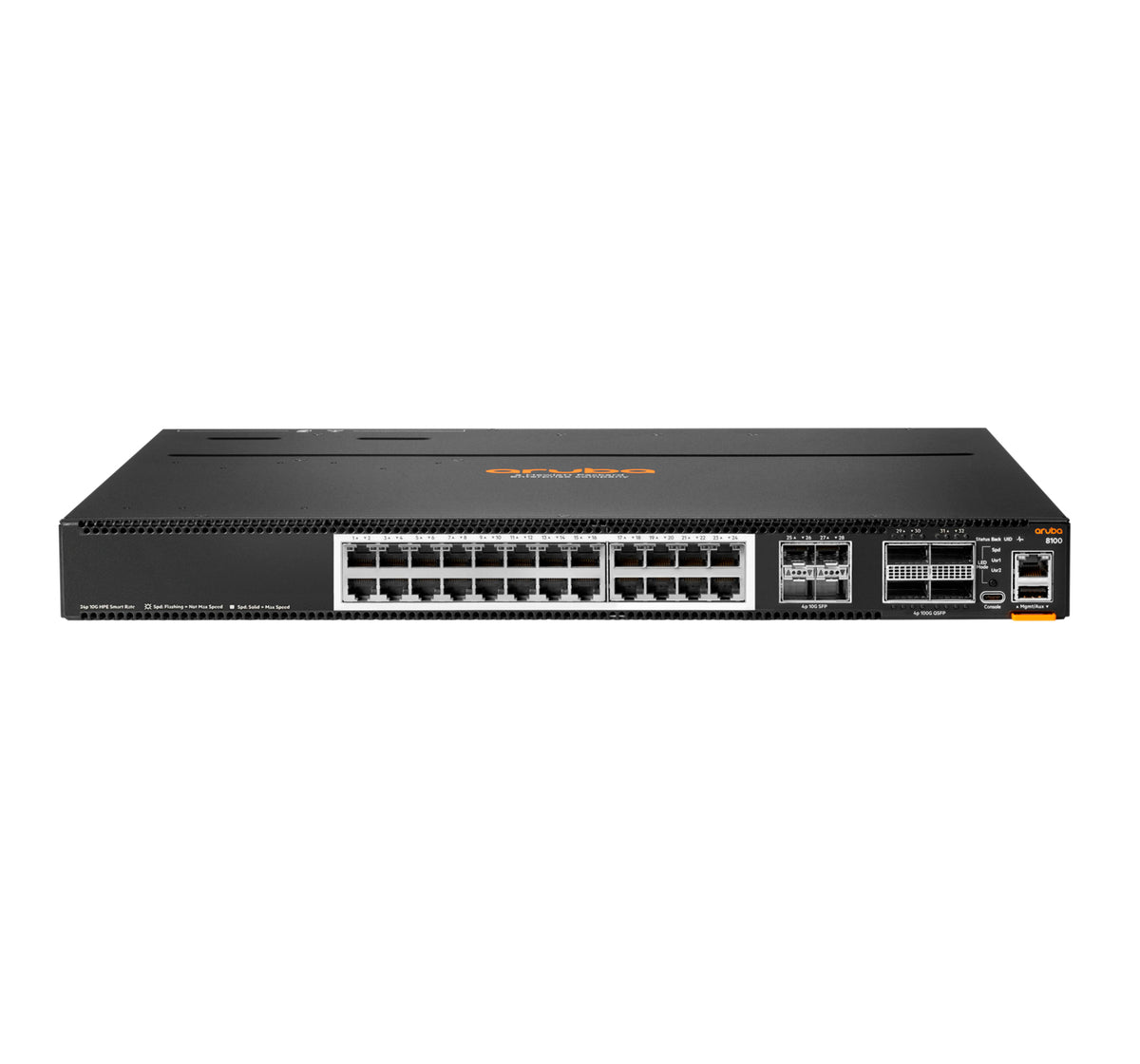 HPE Aruba Networking CX 8100 24x10G Base-T 4x10G SFP+ 4x40/100G QSFP28 FB 3Fan 2AC PSU Managed L3 10G Ethernet (100/1000/10000) 1U