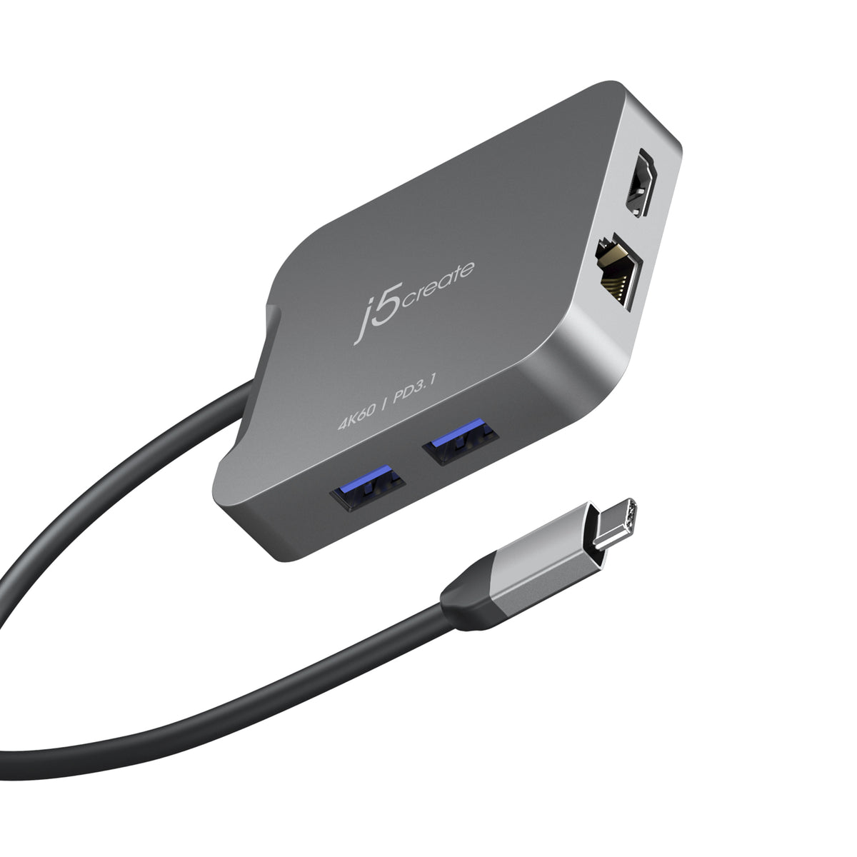 j5create JCD3191 4K60 Elite USB-C® Travel Adapter, Black