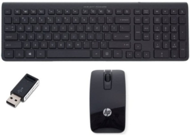 HP 704221-051 keyboard Mouse included Office RF Wireless AZERTY French Black