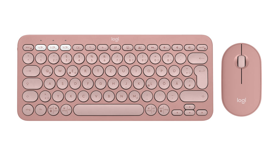 Logitech 920-012205 keyboard Mouse included Universal RF Wireless + Bluetooth QWERTZ German Pink