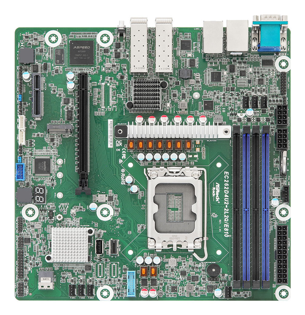 Asrock EC262D4U2-2L2Q/E810 motherboard Intel C262 LGA 1700 micro ATX