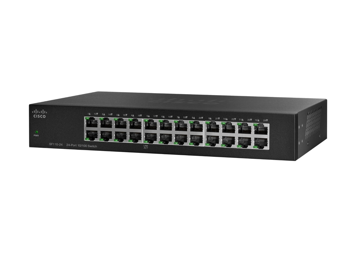 Cisco SF110-24 Unmanaged Switch | 24 Ports 10/100 | Limited Lifetime Protection (SF110-24-UK)