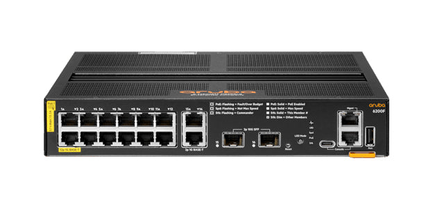 HPE Aruba Networking 6200F 12G Class4 PoE 2G/2SFP+ 139W TAA Managed L3 Gigabit Ethernet (10/100/1000) Power over Ethernet (PoE) 1U
