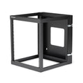 StarTech.com 4-Post 12U Hinged Wall-Mount Network Rack, 19" Open Frame Server Rack with 19.8in Mounting Depth, Wall Mount Swing Out Data Rack for IT / AV / Patch Panel / Computer Equipment
