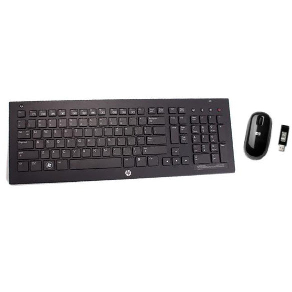 HP 628688-AR1 keyboard Mouse included RF Wireless QWERTY Black