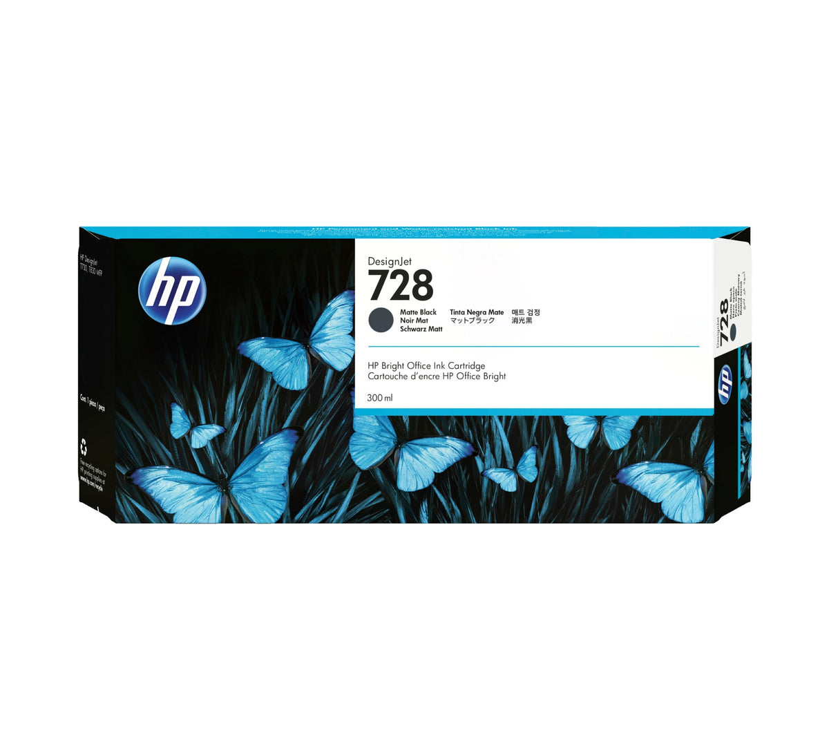 HP F9J68A/728 Ink cartridge black matt 300ml for HP DesignJet T 730/830