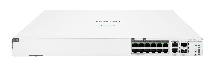 HPE Networking Instant On Switch 8p Gigabit CL4 4p SR2.5G CL6 PoE 2p 10GBT 2p SFP+ 480W 1960