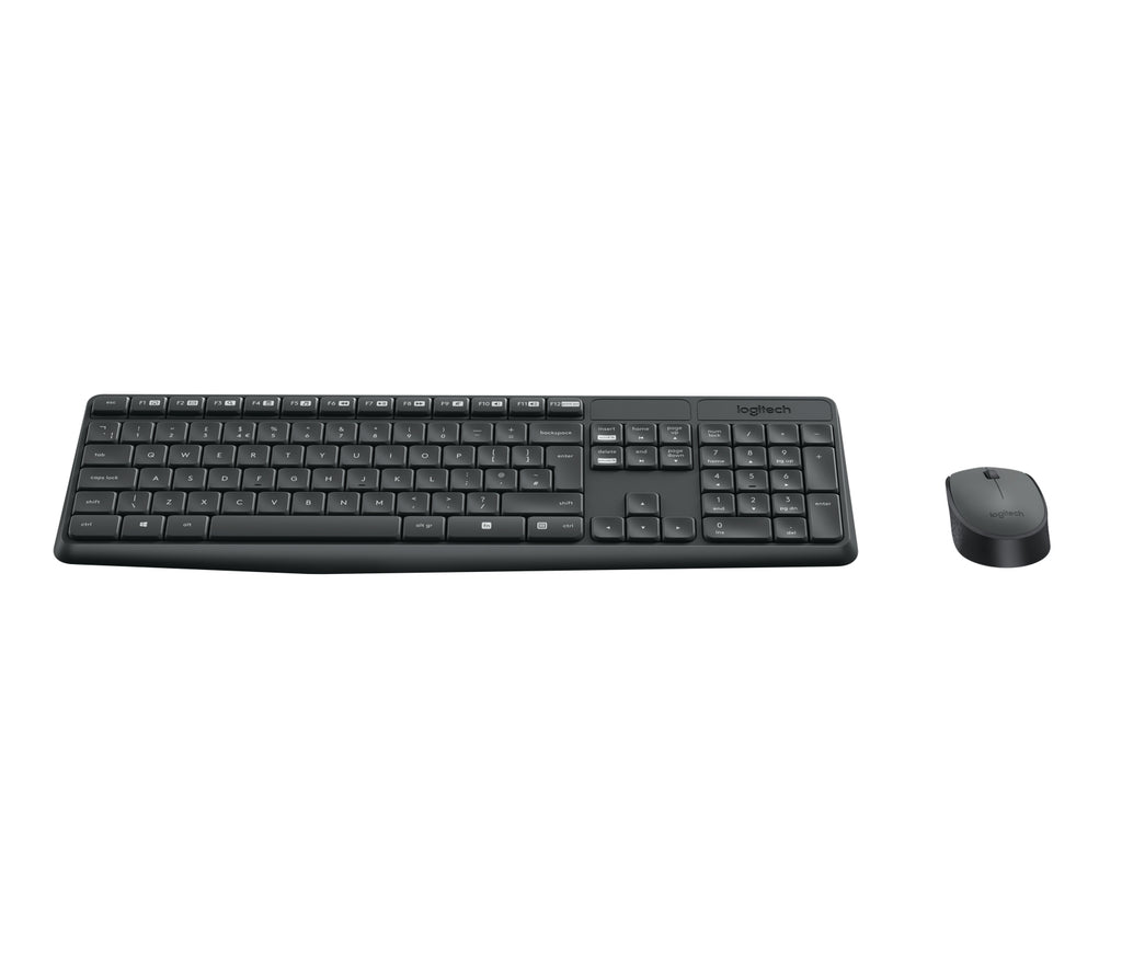 Logitech MK235 keyboard Mouse included Universal RF Wireless Greek Grey