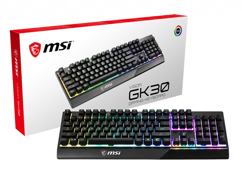 MSI Vigor GK30 keyboard Gaming USB QWERTY US International Black