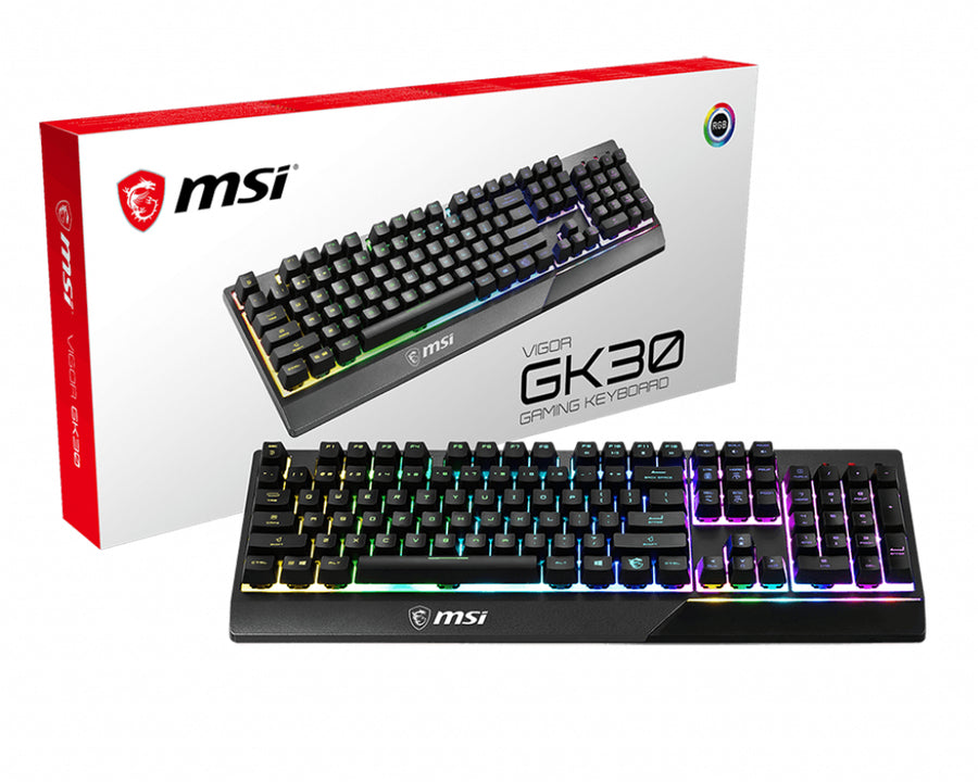MSI Vigor GK30 keyboard Gaming USB QWERTY US International Black