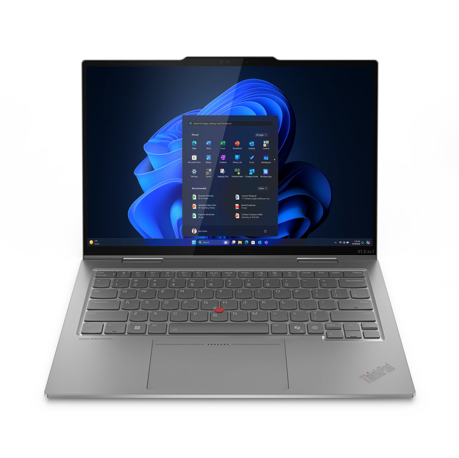 Lenovo ThinkPad X1 2-in-1 Gen 10 Aura Edition Intel Core Ultra 5 225U Hybrid (2-in-1) 35.6 cm (14") Touchscreen WUXGA 16 GB LPDDR5x-SDRAM 512 GB SSD Wi-Fi 6E (802.11ax) Windows 11 Pro Grey Nordic