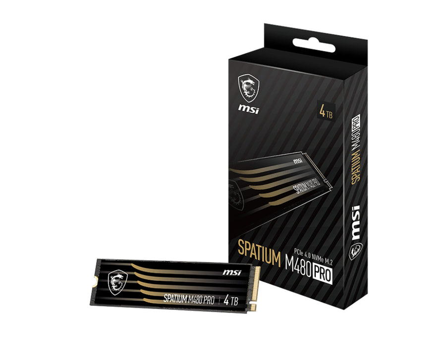 MSI SPATIUM M480 PRO PCIE 4.0 NVME M.2 4TB internal solid state drive PCI Express 4.0 3D NAND