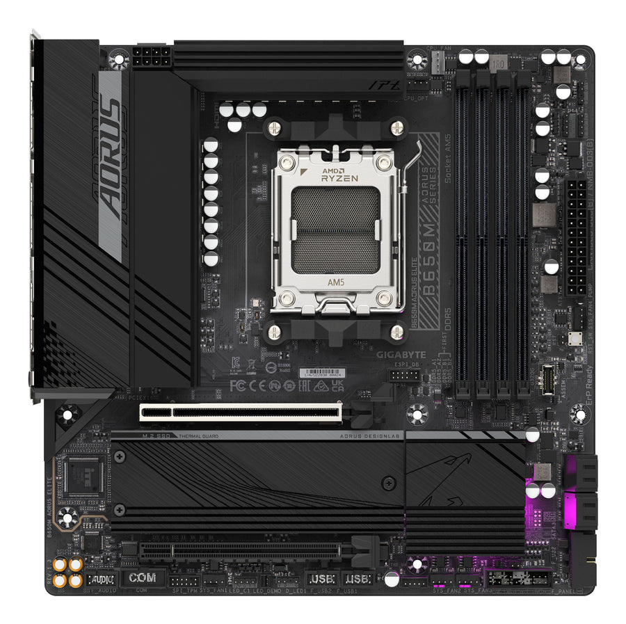 GIGABYTE B650M AORUS ELITE (Rev. 1.3) AMD B650 Socket AM5 micro ATX