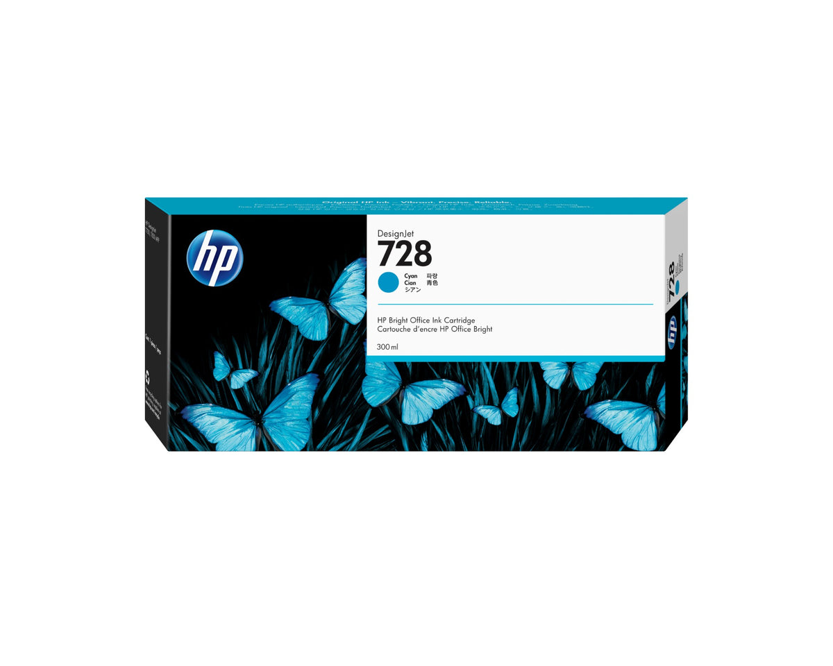 HP F9K17A/728 Ink cartridge cyan 300ml for HP DesignJet T 730/830