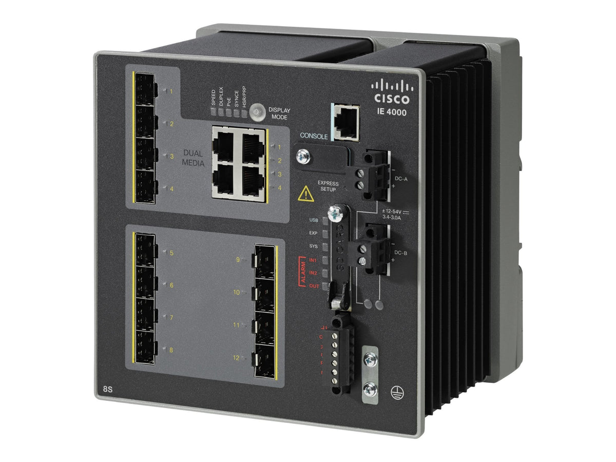 Cisco IE 4000 8 X SFP 1G Managed Gigabit Ethernet (10/100/1000) Power over Ethernet (PoE) Black
