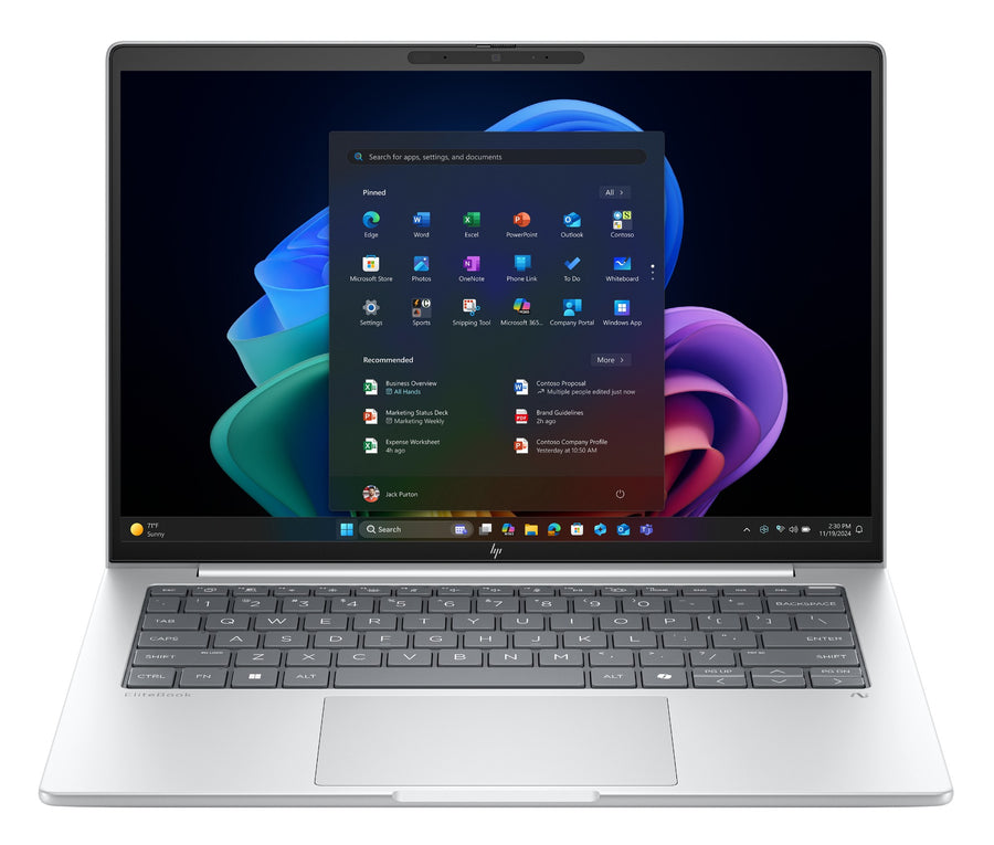 HP EliteBook 8 G1a 14 inch Notebook Next Gen AI PC Wolf Pro Security Edition Copilot+ PC AMD RyzenT AI 5 340 Laptop 35.6 cm (14") Touchscreen WUXGA 16 GB DDR5-SDRAM 512 GB SSD Wi-Fi 7 (802.11be) Windows 11 Home Silver