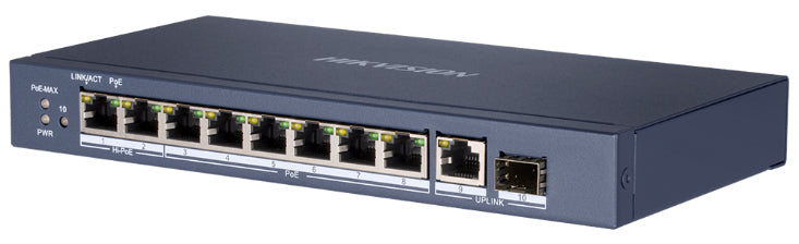 Hikvision DS-3E0510HP-E network switch Unmanaged Gigabit Ethernet (10/100/1000) Power over Ethernet (PoE) Blue