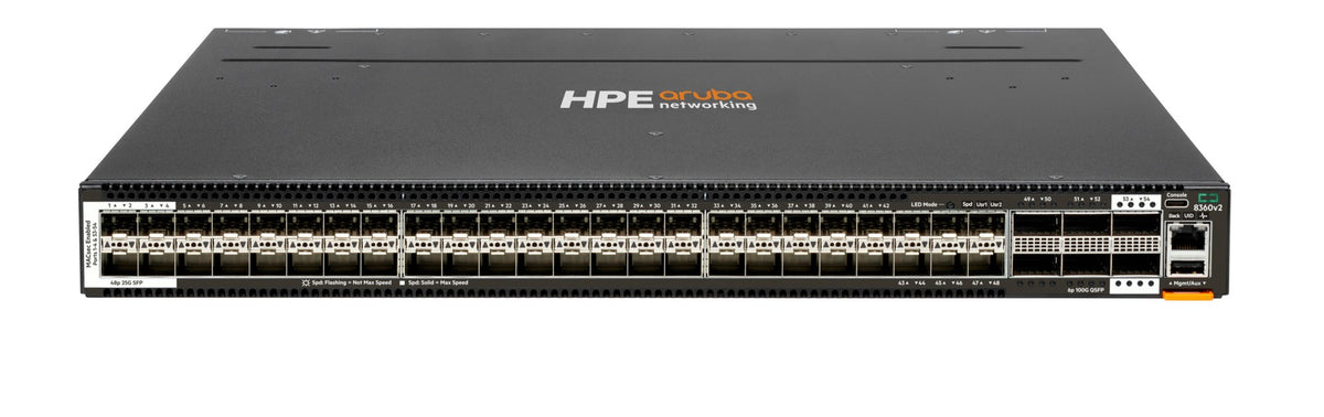 HPE Aruba Networking CX 8360-48Y6C v2 Port-to-Power Airflow 5 Fans 2 PSU Attached Bundle